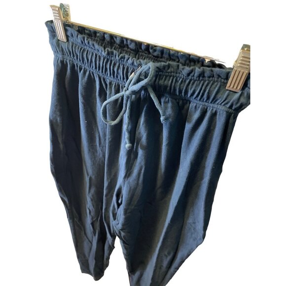 One Step Up Navy Blue Drawstring Waist Gathered Ankle Knit Jogger Pants Sz S - Picture 4 of 6